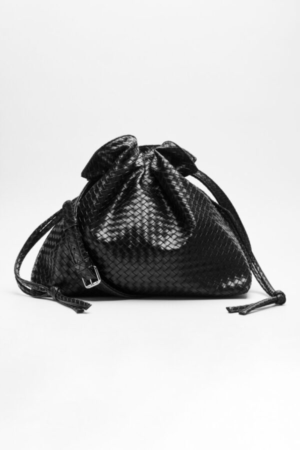 Tulip Textured Bag – Black - Image 3