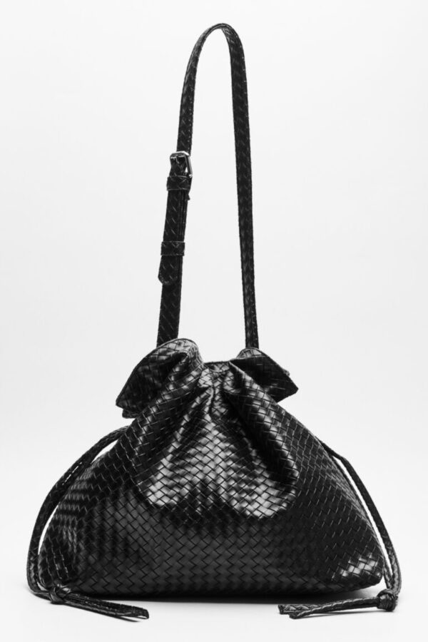 Tulip Textured Bag – Black - Image 4