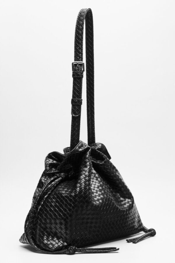 Tulip Textured Bag – Black - Image 5