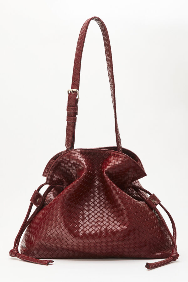 Tulip Textured Bag – Bordeaux - Image 6