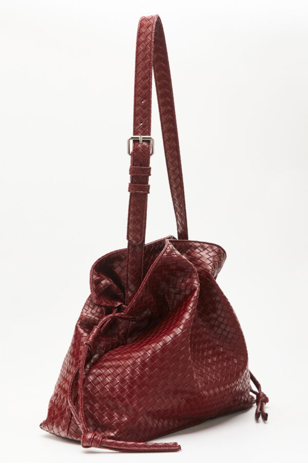 Tulip Textured Bag – Bordeaux - Image 5