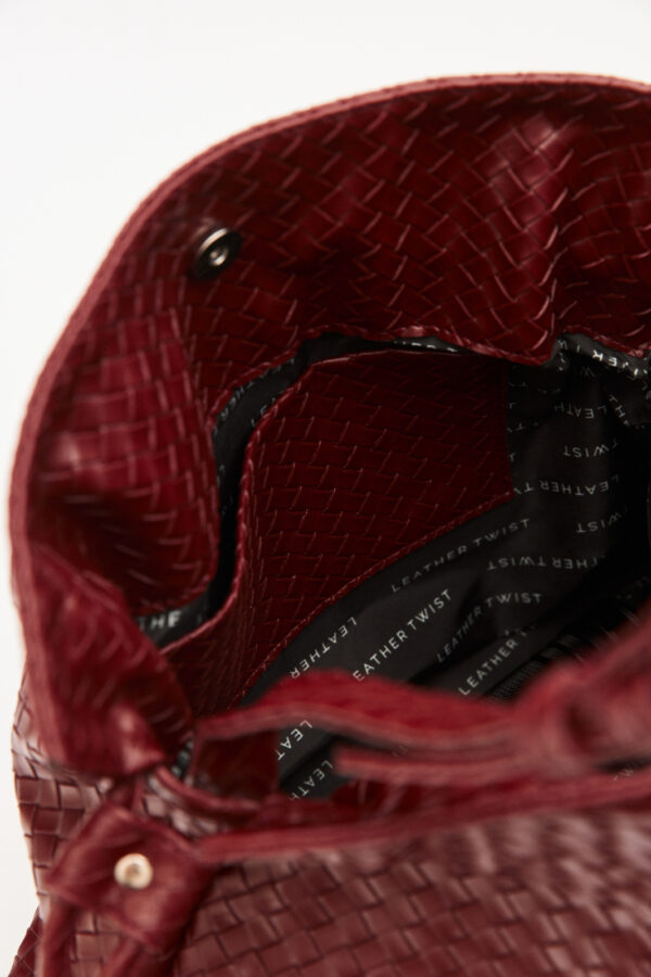 Tulip Textured Bag – Bordeaux - Image 4