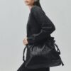 Tulip Textured Bag – Black - Image 2