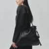 Tulip Textured Bag – Black - Image 6